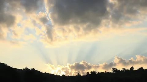 Splendid sunrise with clouds Stock Footage 22044635