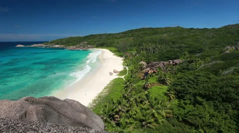 Splendid view from above at tropical bay Stock Footage 24671581