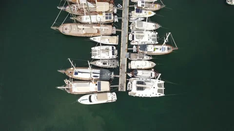 Splendid Wide Angle Pier and Marina View Stock Footage 164158363