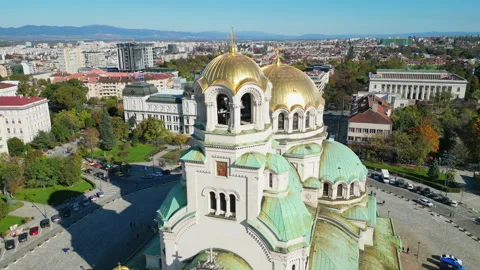 Splendor of Alexander Nevski Cathedral in Sofia, Bulgaria, Under the Warm Stock Footage 289930195