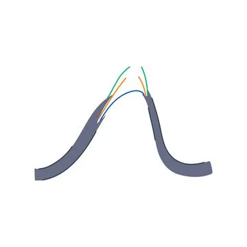 Splice broken cable cartoon vector illustration Stock Illustration