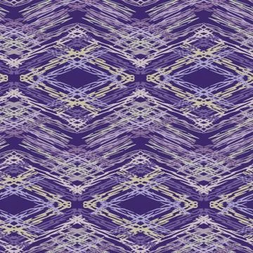 Spliced chevron geometric variegated background. Seamless pattern with woven dye Stock Illustration