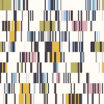 Spliced Stripe Geometric Variegated Background. Seamless Pattern with Woven Dye Stock Illustration