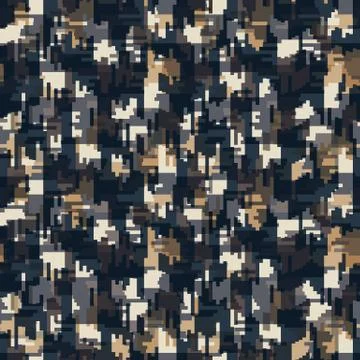 Spliced vector geo texture. Geometric variegated background. Seamless camo Stock Illustration