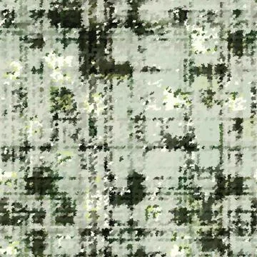 Spliced vector textile linen grid texture. Variegated green mottled distressed Stock Illustration