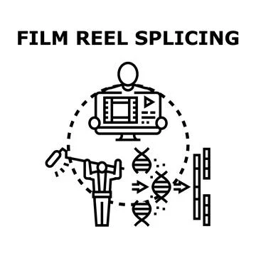 Splicing film and genetic code concept Stock Illustration