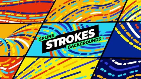 Spline Strokes Backgrounds Catálogo de After Effects