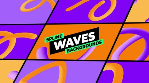 Spline Waves Backgrounds 库存 After Effects