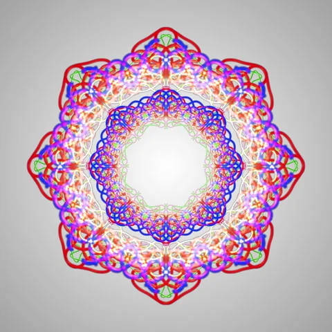 Splines Kaleidoscope Mandala Background Loop Stock Footage 282455116