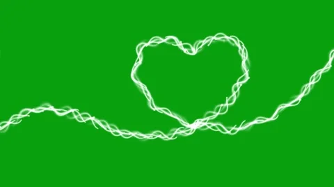 Splines path on Heart shape on green screen Stock Footage 341678763