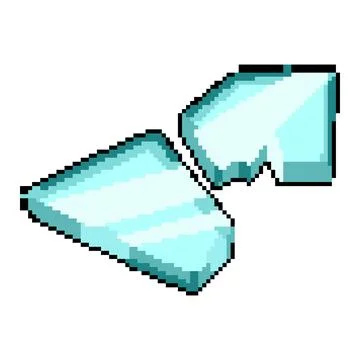 Splinter glass broken shard pixel art vector illustration Stock Illustration