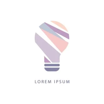 Splinters Inside Idea Bulb Abstract Design Pastel Icons Stock Illustration