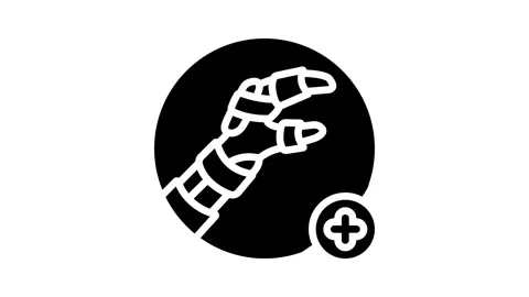 Splinting limb first aid glyph icon animation Stock Footage 326143126