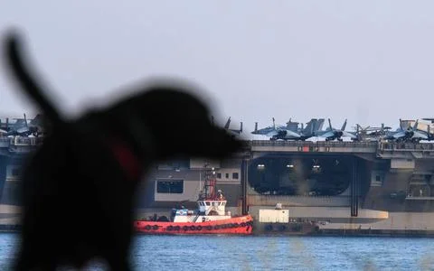   Split, 270623. The American nuclear-powered aircraft carrier USS Gerald ... Stock Photos