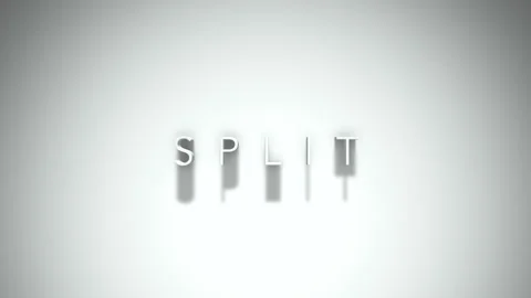 Split 3D title animation with shadows on a white background Stock Footage 297801996