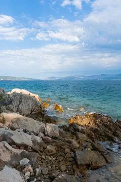 Split, Adriatic coast in Croatia, dramatic sky, seascape Stock Photos