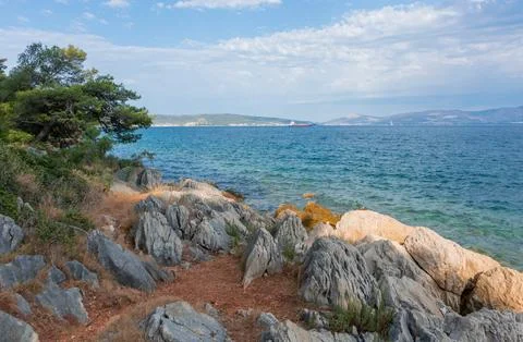 Split, Adriatic coast in Croatia, dramatic sky, seascape Foto stock