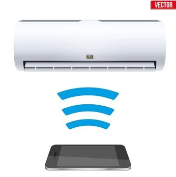 Split air conditioner house system 스톡 일러스트