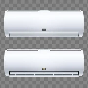 Split air conditioner house system Ilustración de archivo