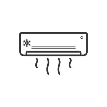 Split air conditioner icon. Vector illustration, flat design. Illustrazione stock
