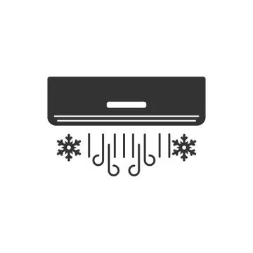 Split air conditioner icon. Vector illustration, flat design. Illustrazione stock