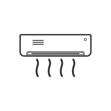 Split air conditioner icon. Vector illustration, flat design. Stock Illustration