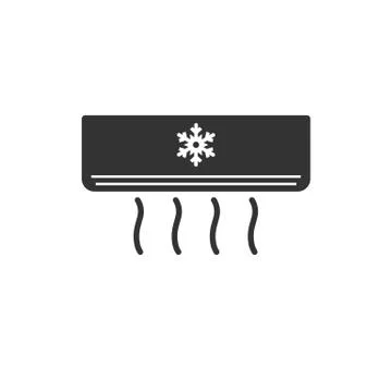 Split air conditioner icon. Vector illustration, flat design. Illustrazione stock
