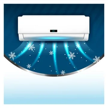 Split Air Conditioner System Promo Banner Vector Stock Illustration