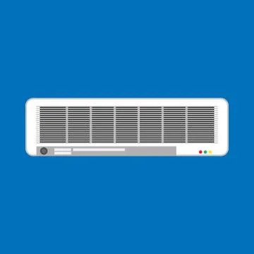 Split air conditioner vector icon climate control white. Isolated appliance s Stock Illustration