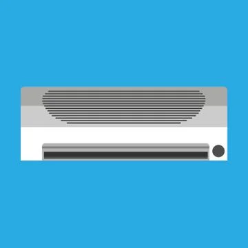 Split air conditioner vector icon climate control white. Isolated appliance s Stock Illustration