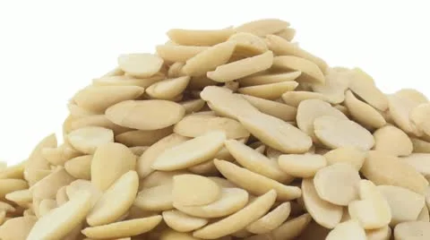 Split almonds zoom in 3 Video stock 22143098