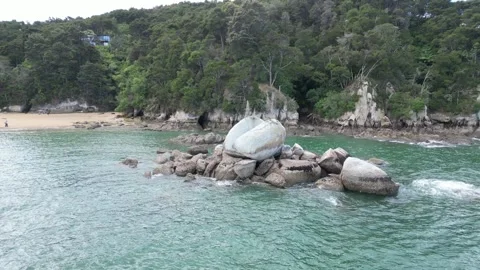 Split Apple Rock Panning Shot Stock Footage 303284184