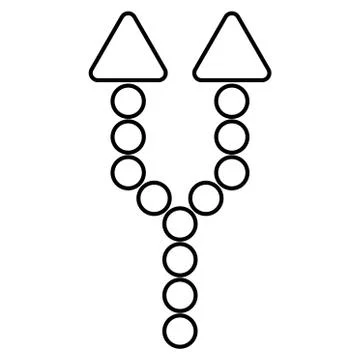 Split Arrow Up Contour Vector Icon Stock Illustration