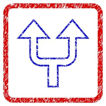 Split Arrow Up Grunge Framed Icon Illustrazione stock