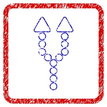 Split Arrow Up Grunge Framed Icon Illustrazione stock