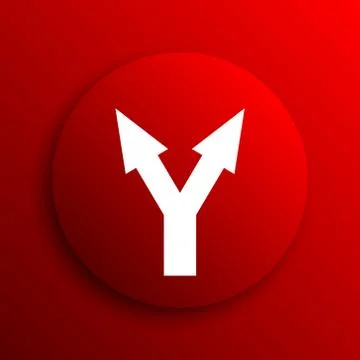 Split arrow icon. Internet button on white background.. Illustrazione stock