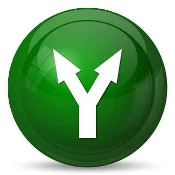 Split arrow icon. Internet button on white background.. Illustrazione stock