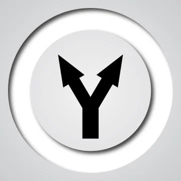 Split arrow icon. Internet button on white background.. Illustrazione stock