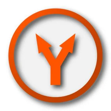 Split arrow icon. Internet button on white background.. Illustrazione stock