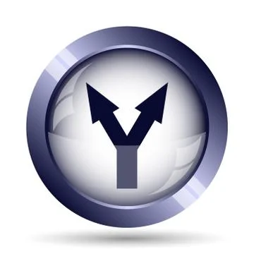 Split arrow icon. Internet button on white background.. Stock Illustration