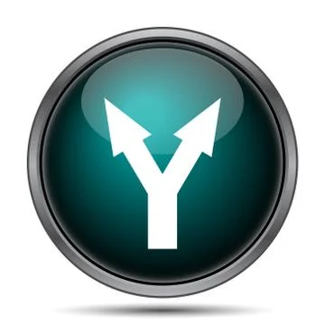 Split arrow icon. Internet button on white background.. Illustrazione stock