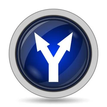 Split arrow icon. Internet button on white background.. Stock Illustration