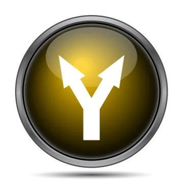 Split arrow icon. Internet button on white background.. Illustrazione stock
