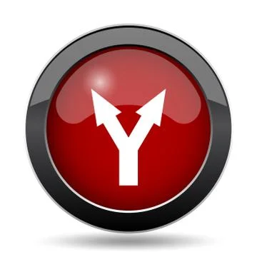 Split arrow icon. Internet button on white background.. Stock Illustration