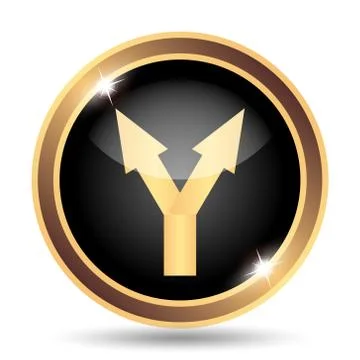 Split arrow icon. Internet button on white background.. Stock Illustration