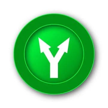 Split arrow icon. Internet button on white background.. Illustrazione stock