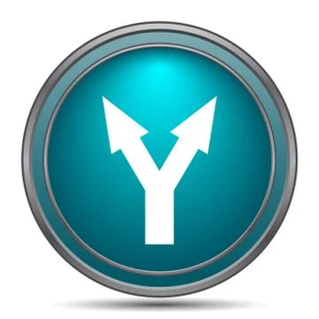 Split arrow icon. Internet button on white background.. Illustrazione stock