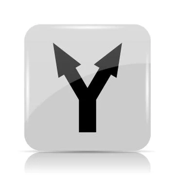 Split arrow icon. Internet button on white background.. Stock Illustration