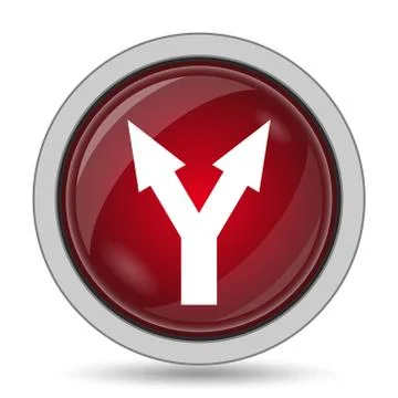 Split arrow icon. Internet button on white background.. Stock Illustration