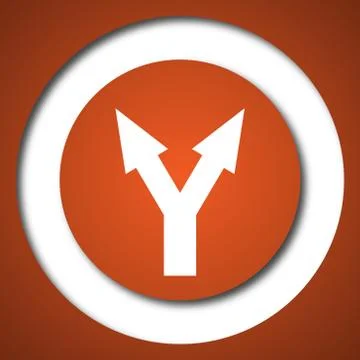 Split arrow icon. Internet button on white background. . Illustrazione stock